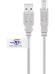 USB 2.0 Hi-Speed cable with USB certificate grey.