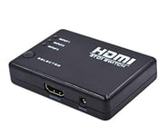 3 IN 1 OUT HDMI Video Switcher, 3 Ports HDMI Splitter Amplifier Switch with IR Remote Control & Key-Press-Switching Function
