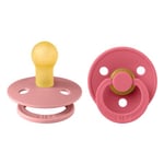BIBS Napp Colour 2-pack Latex Rund Dusty Pink/Coral