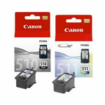 Canon PG-510 Black & CL-511 Colour Ink Cartridges Bundle For PIXMA MP250