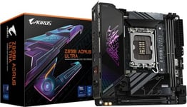 Gigabyte Z890I AORUS ULTRA, Intel LGA1851, Mini-ITX, 2xDDR5, 2xM.2 + SATA3 RAID, HDMI/DP/TB4, USB-C, 2.5Gbe LAN, WiFi 7, Bluetooth 5.4, RGB Fusion