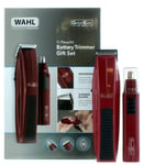 Wahl GroomEase 11 Piece Kit Battery Trimmer Shaver Gift Set - Burgundy UK