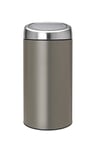 Brabantia Touch Bin Recycle - 2 x 20 Litre Inner Buckets (Platinum) Waste/Recycling Kitchen Bin with Removable Sorting Compartments