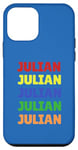 Coque pour iPhone 12 mini Pile de noms colorés Julian | Pride in your name