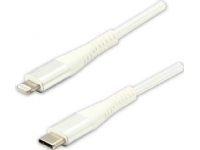 USB cable USB cable (2.0), USB C M - Apple Lightning C94 M, 2m, MFi certificate, 5V/3A, white, Logo, box, nylon braid, aluminum cover with
