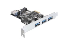Delock PCI Express Card > 3 x external + 1 x internal USB 3.0 - USB-adapter - PCIe 2.0 - 4 porte