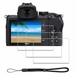 Glass Screen Protector for Nikon Z50 Z 50 + Hand Lanyard [3+1 Pack] ，iDaPro Tempered Glass Easy Installation