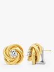 Milton & Humble Jewellery Second Hand 14ct Yellow Gold Diamond Knot Stud Earrings