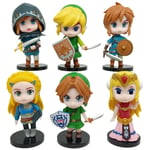 6Pcs/Set The Legend of Zelda Link PVC 4" Action Figure Model Scenes Toys Doll