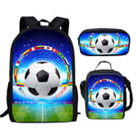 CSXM Pencil case School Bag Fire Foot Ball Soccer Basketball Prints 3Set School Bag S Children Men Backpack School Kids Bag For Teen Student Boys