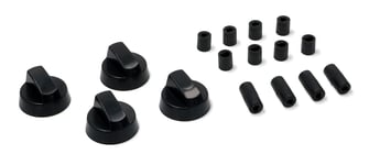 4 X Universal HOTPOINT Cooker/Oven/Grill Control Knob And Adaptors BLACK