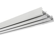 GARDINIA Tringle à rails rideaux à 3 rails, Série Atlanta, Aluminium, 160 cm, Blanc