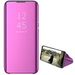 Custodia® Mirror Plating Clear View Stand Function Flip Case Compatible for Samsung Galaxy S20 FE 4G/Samsung Galaxy S20 Fan Edition/Samsung Galaxy S20 Lite (Glamour Purple)