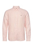 Douglas Linen Stripe Bd Shirt Orange Morris