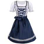 Oktoberfest Costume Party Wear Cosplay Maid Wear V-ringad klänning Blå - Perfet blue L
