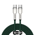 Baseus Cafule Metal USB-C til USB-C Kabel, 100W, 2m - Grønn