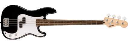 Squier Sonic Precision Bass, Laurel Fingerboard, White Pickguard, Black