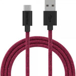 Smartline USB-C Kabel 2m Fuzzy Mörklila