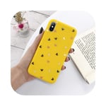 Silicone Love Heart Phone Case For iPhone 11 Pro X XR XS Max 7 8 6 6s Plus 5 5s SE 2020 Candy Shell Soft TPU Back Cover-Yellow-For iPhone 11