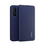 OPPO Case for OPPO Find X2 Neo Wallet Case Flip PU leather and TPU Protective cover with Bracket Function double Card slot Shockproof case - Navy Blue