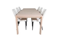 Venture Design Slider & Leone matgrupp Natur/beige 6 st stolar & bord 170 x 95 cm