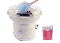 SMART Candy Floss Maker - Retro Ivory Cream Bundle with Coloured/Flavoured Sugar (SCFM1000)