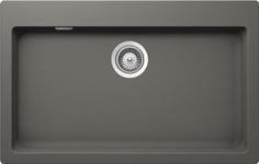 SCHOCK | Évier de cuisine Signus 1 baignoire XL avec comptoir robinetterie, matériau ®Cristadur, Silverstone, 790 x 500 mm