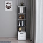 Robins 4-tier Bookcase Bookshelf with Two Drawers