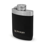 Stanley Master Unbreakable Hip Flask 0.23L Foundry Black with Never-Lose Cap – Wide Mouth Stainless Steel Hip Flask for Easy Filling & Pouring - BPA Free Leakproof Flask