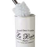 Le Bain White Ceramic Free Standing Toilet Brush and Holder Bathroom Cleaning