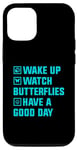 Coque pour iPhone 12/12 Pro Montre de réveil Papillons Have A Good Day