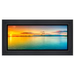 ConKrea Classic Frame Poster and Print - Sunset on the Sea (395) Dimensioni Stampa: 40x100cm E - Country Nero