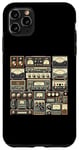 Coque pour iPhone 11 Pro Max Configuration Vintage Audio HiFi Sound System Mixed Media Collage