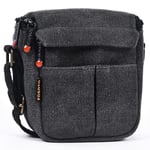 FOSOTO Mirrorless Digital Camera Canvas Bag for Sony A6000 A6100 A6400 A5100 RX100 V/ Fujifilm X-T2 X-T3 X-T10 / Canon EOS M100 SX740 Shockproof Portable Compact System Camera Shoulder Bags Cases