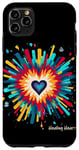 Coque pour iPhone 11 Pro Max Cœur de guérison avec aura colorée et bonnes vibrations positives