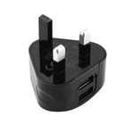 Aulola® CE Certificated TH19 Black Color 5V/2.4A 2 Ports Dual USB Mains UK Plug Charger Adapter Compatible with Most of Phones and Tablets PC iPhone 4 4S 5 5S 5C 6 6 plus iPod HTC Sony Samsung Galaxy S4 S5 iPad Mini/Air Samsung Galaxy Tablet 10.1" 8.9" 7"
