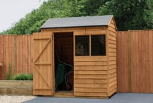 4Life Forest Garden Overlap Dip Treated Reverse Apex Shed - 6x4ft