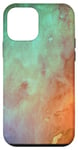 Coque pour iPhone 12 mini Turquoise orange corail dégradé