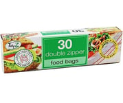 30 Double Zipper Freezer Bags,Strong Easy press slide seal,Ideal for lunch boxes