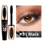 Vattentät mascara, 5D mascara svart volym och längd Vattentät, Ögonfransmascara, Mascara med falsk lash-effekt med mjuk mascaraborste