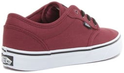 Vans Atwood Youth Retro Lace Up Skateboard Sneakers In Oxblood UK Size 3 - 6