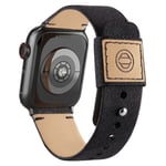 Goosehill Fabric Straps Compatible with Apple Watch Strap 45mm 44mm 42mm 40mm 41mm 38mm, Classic Fabric Genuine Leather Strap with Snap Buckle for Apple iWatch Series 7/SE/6/5/4/3/2/1