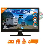 ANTARION TV LED 16" 40cm Télévision HD TNT Camping 12V DVD intégré