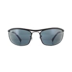 Wrap Top Black & Demi Shiny Black Blue Olympian RB3119 Sunglasses