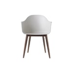 Harbour Dining Chair Wood Base Plastic, Dark Stained Oak/light Grey