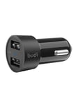 Budi LED car charger 2x USB 3.4A (black)