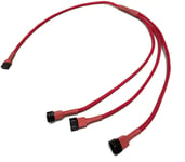 Shakmods 4 pin PWM Fan to 3 ways Y Splitter 60cm Red Sleeved Extension Cable