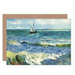 Artery8 Van Gogh Sea at Les Saintes Maries de la Mer Fine Art Greeting Card Plus Envelope Blank Inside