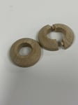 x2 Oak Un-Finished Pipe Covers / Rad Rings for 22mm Hole