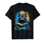 Cat with Headphones, DJ Cat in Sunglasses, Cat DJ T-Shirt